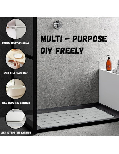 Alfombra de Baño KINBEAR Silicona Antideslizante 71x45cm Gris