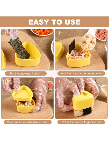 Kit de Molde para Sushi Onigiri Serqd - 3 Moldes y Cuchara