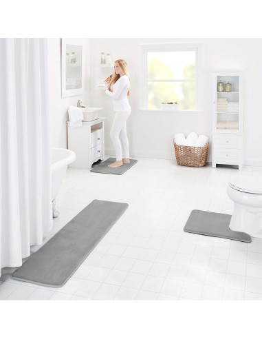 Alfombra de Baño Genteele Espuma Viscoelástica Antideslizante 43x61cm Gris