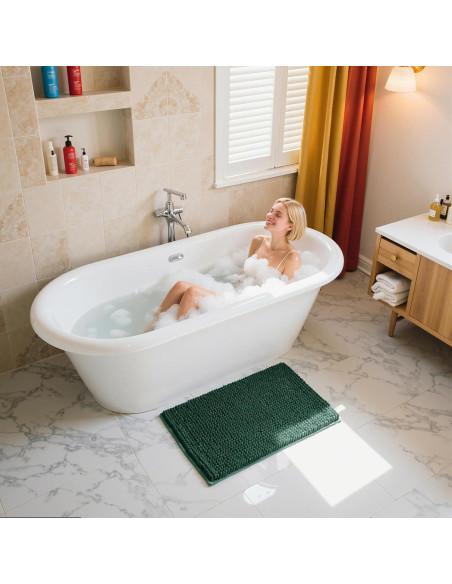 Alfombrilla de Baño Chenille SUBRTEX 50x80 cm Celadón Alfombrilla de Baño Chenille SUBRTEX 50x80 cm Celadón