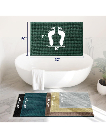 Alfombrilla de Baño Chenille SUBRTEX 50x80 cm Celadón Alfombrilla de Baño Chenille SUBRTEX 50x80 cm Celadón
