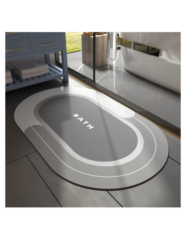 Alfombra de Baño MontVoo 24x35 cm Gris Antideslizante