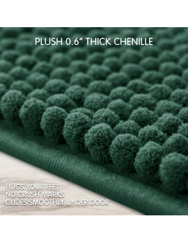 Alfombrilla de Baño Chenille SUBRTEX 50x80 cm Celadón