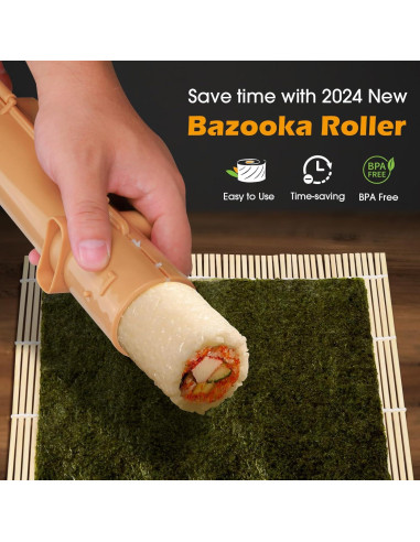Kit de Hacer Sushi Upoomart 12 en 1 de Bambú para Principiantes
