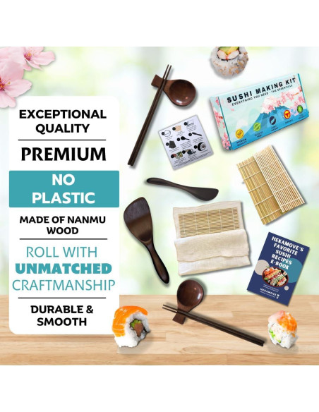 Kit de Sushi HEKAMOVE 10 Piezas Ecológico para Principiantes Kit de Sushi HEKAMOVE 10 Piezas Ecológico para Principiantes