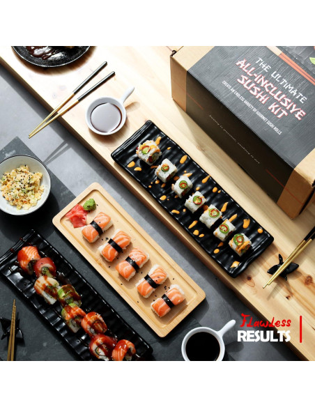 Kit de Hacer Sushi CraftZee - 41 Piezas, Incluye Rodillo y Moldes Kit de Hacer Sushi CraftZee - 41 Piezas, Incluye Rodillo y Moldes