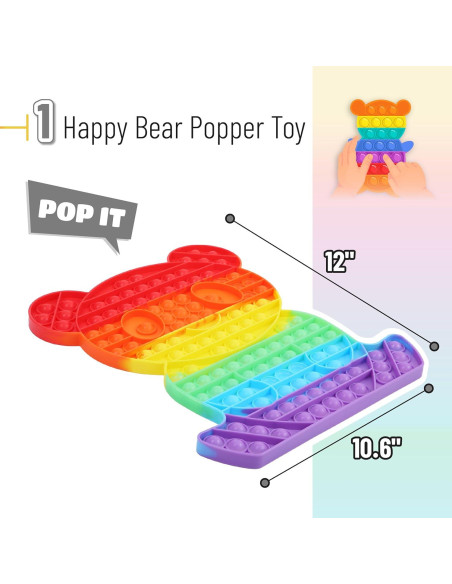 Juguete Popper Fidget Mr. Pen Oso Feliz 30.5x26.9cm Juguete Popper Fidget Mr. Pen Oso Feliz 30.5x26.9cm