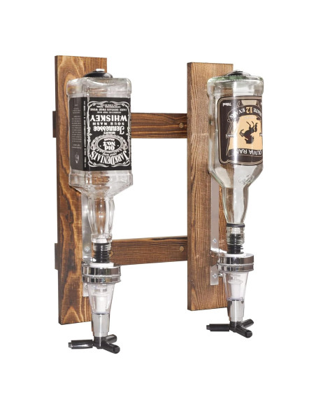 Dispensador de licor pared Gesonlinka 2 botellas madera Dispensador de licor pared Gesonlinka 2 botellas madera