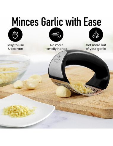 Prensa de Ajo Zulay Kitchen Acero Inoxidable Negro 10,9 cm