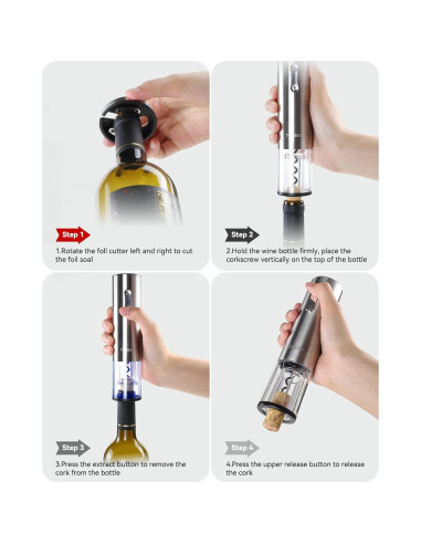 Juego de Sacacorchos Eléctrico TOMEEM con Accesorios de Vino
