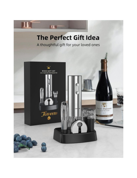 Juego de Sacacorchos Eléctrico TOMEEM con Accesorios de Vino Juego de Sacacorchos Eléctrico TOMEEM con Accesorios de Vino