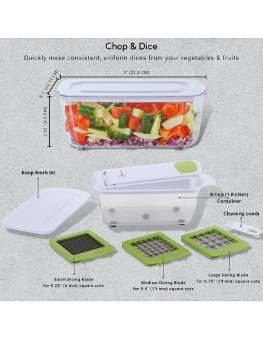Picador de Alimentos Brieftons QuickPush 8 Tazas Acero Inoxidable
