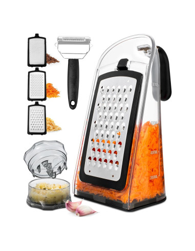 Rallador de Queso Joined con Prensa de Ajo y 3 Cuchillas