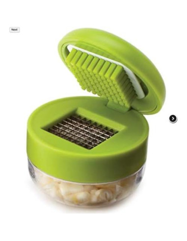 Prensador y Picador de Ajo Joie con Contenedor Verde