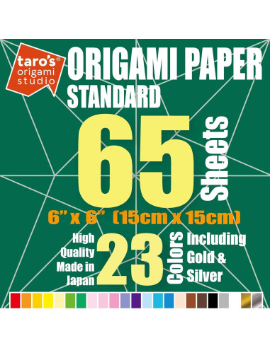 Papel Japonés Premium 15 cm Estudio de Origami Taro 65 Hojas
