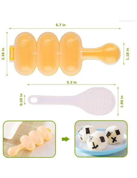 Molde para Bolas de Arroz LIBERHAUS - Kit de Sushi 1 Taza Molde para Bolas de Arroz LIBERHAUS - Kit de Sushi 1 Taza