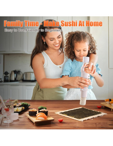 Kit de Sushi Beegofly 27 en 1 con Plato de Bambú y Cuchillo