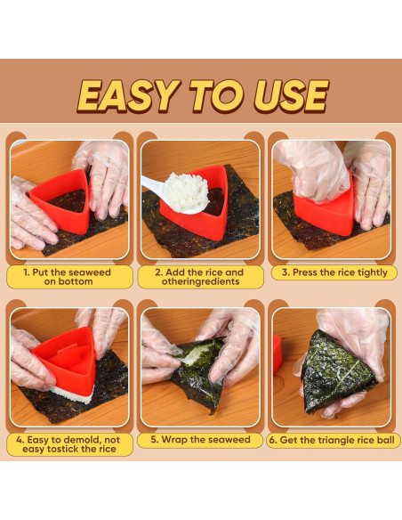 Molde de Onigiri AYCCNH, Kit de 4 Moldes de Sushi Molde de Onigiri AYCCNH, Kit de 4 Moldes de Sushi
