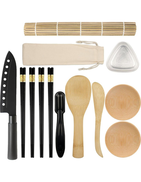 Kit de Sushi Profesional Cassary 17 Piezas con Esterilla Kit de Sushi Profesional Cassary 17 Piezas con Esterilla
