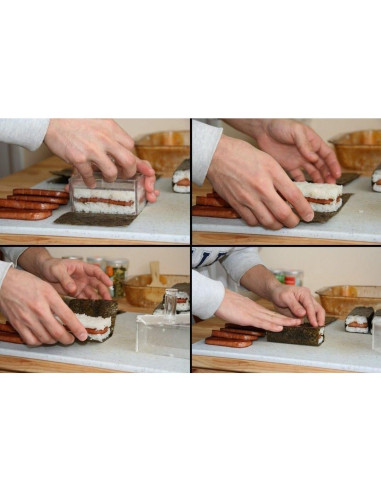 Molde para Sushi Acrílico Doble Antiadherente 21.6x5.1cm