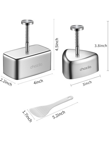 Kit de 3 Moldes de Onigiri Acero Inoxidable Choxila