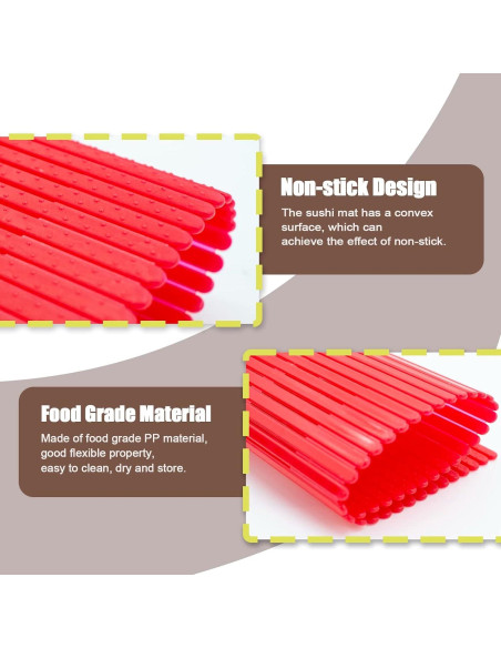 Juego de 4 Esteras para Sushi LIOUCBD Antiadherente Juego de 4 Esteras para Sushi LIOUCBD Antiadherente