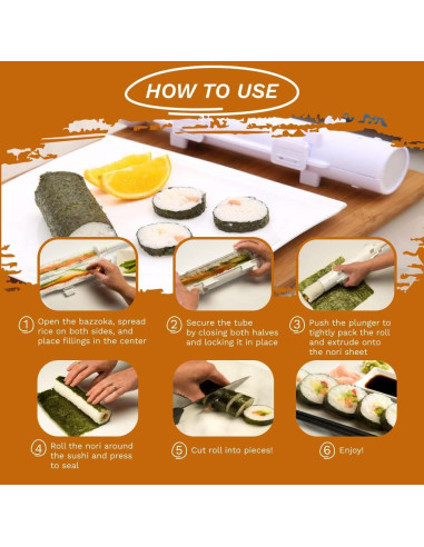 Kit de Moldes para Hacer Sushi Bazooka Sheriffdrink DIY