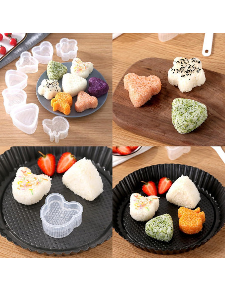 Kit de Moldes para Bolas de Arroz Ncozwo 8 Pcs - Triángulo, Corazón, Flor Kit de Moldes para Bolas de Arroz Ncozwo 8 Pcs - Triángulo, Corazón, Flor