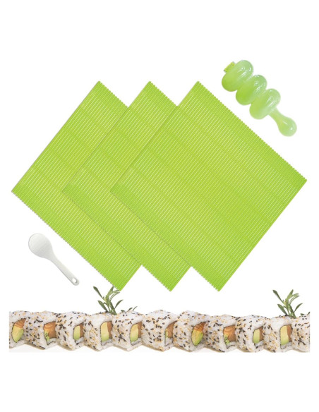 Kit de Sushi Esamploe 4 Pcs Alfombrillas y Moldeador Kit de Sushi Esamploe 4 Pcs Alfombrillas y Moldeador