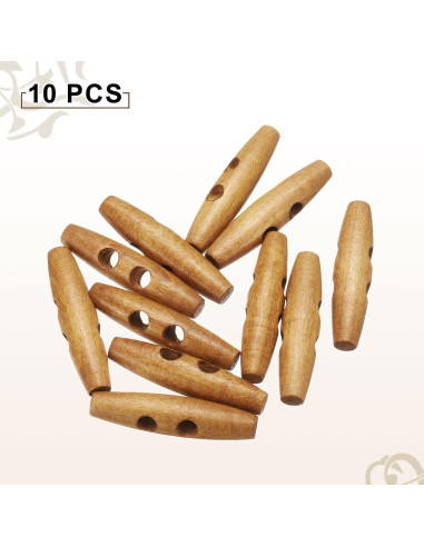 Botones de Madera HARFINGTON 10pcs 60mm 2 Agujeros Marrón