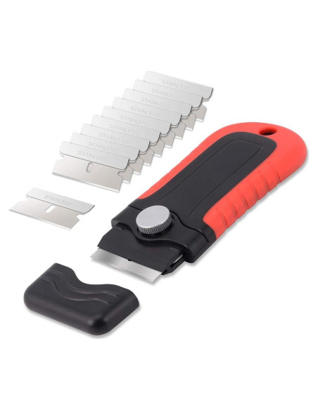 Raspador de Estufas de Vidrio Gomake con 10 Cuchillas Inoxidable Raspador de Estufas de Vidrio Gomake con 10 Cuchillas Inoxidable