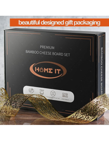 Juego de Tablas de Charcutería Bambú HOME IT 19 Piezas