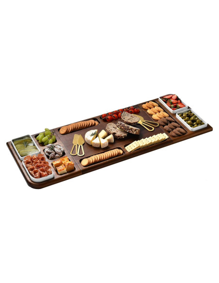 Tabla de Charcutería Shanik 78,74 cm Doble Cara Madera Acacia Tabla de Charcutería Shanik 78,74 cm Doble Cara Madera Acacia
