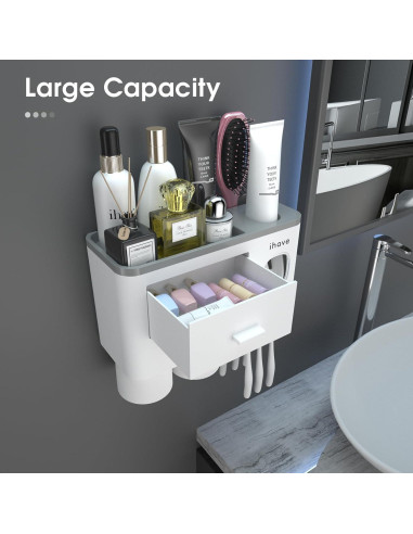 Soporte para Cepillos de Dientes iHave 2 Tazas Blanco