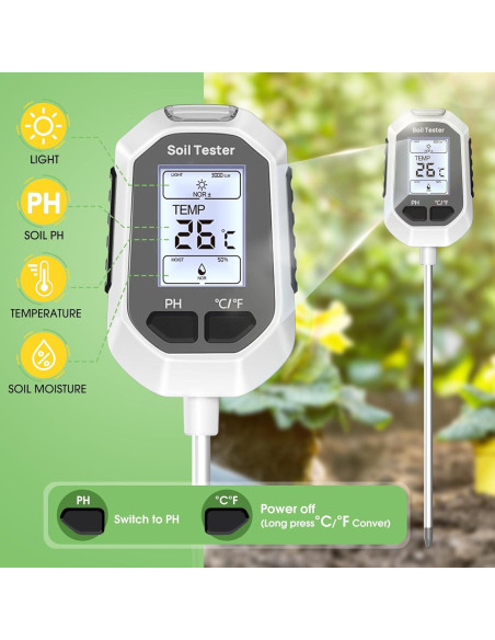 Medidor de humedad del suelo 4 en 1 Cytentech CTY LCD Medidor de humedad del suelo 4 en 1 Cytentech CTY LCD