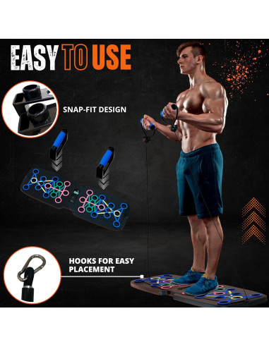 Tabla de Flexiones Plegable Clikshop con Bandas de Resistencia