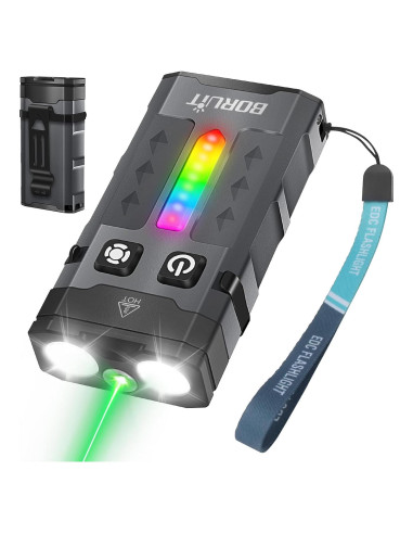 Linterna LED BORUIT EV20L Recargable Verde y RGB IP66