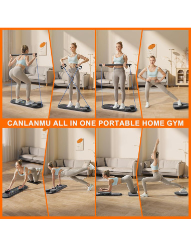 Tabla de Pilates Plegable Canlanmu Negra Multifuncional