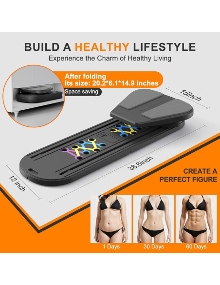 Tabla de Pilates Plegable Canlanmu Negra Multifuncional Tabla de Pilates Plegable Canlanmu Negra Multifuncional
