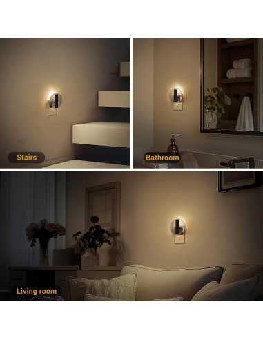 Luz Nocturna LED JandCase 3000K con Sensor y Brillo Ajustable