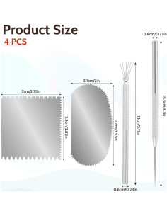 4 Herramientas de Escultura de Arcilla Styquenzer Acero Inoxidable 2