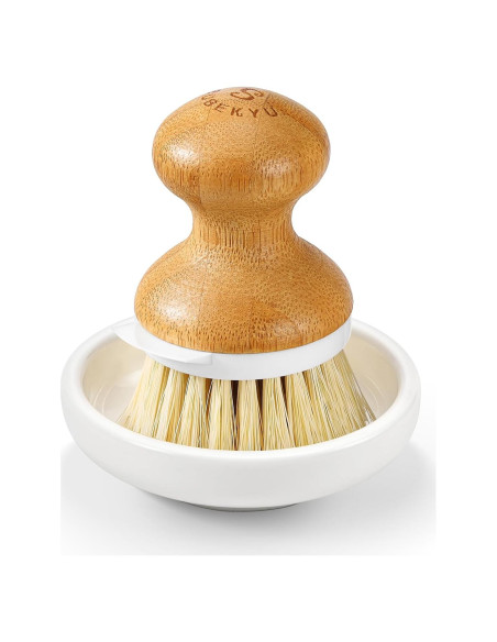 Cepillo de Platos de Bambú SUBEKYU con Raspador 0.18 kg Cepillo de Platos de Bambú SUBEKYU con Raspador 0.18 kg