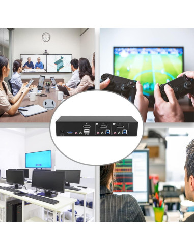 Interruptor KVM DisplayPort 2 Puertos Kinan DPU202 4K 60Hz
