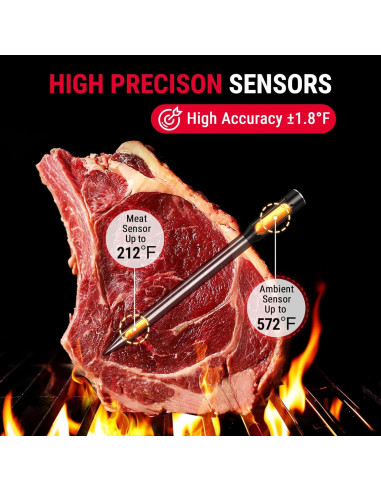 Termómetro de carne inalámbrico ThermoPro TempSpike Bluetooth 152m