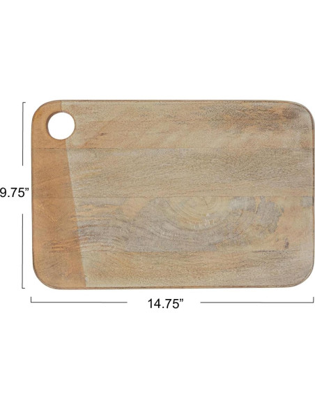 Tabla de Queso Rectangular Madera Mango Blanqueada 37x25 cm Tabla de Queso Rectangular Madera Mango Blanqueada 37x25 cm