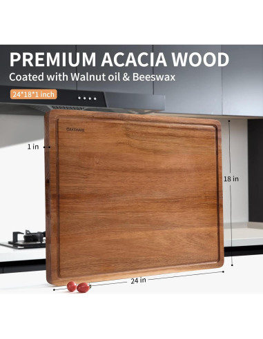 Tabla de Cortar OAKSWARE 60,96x45,72 cm Acacia Reversible