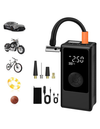 Compresor de Aire Portátil HOTSEVEN 4000mAh 150 PSI con Luz LED