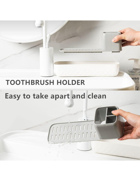 Soporte para Cepillos de Dientes Vowupt Blanco 3 Ranuras Soporte para Cepillos de Dientes Vowupt Blanco 3 Ranuras