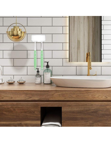 Soporte para Cepillos de Dientes YRWXDY Montaje en Pared 2 Compartimentos