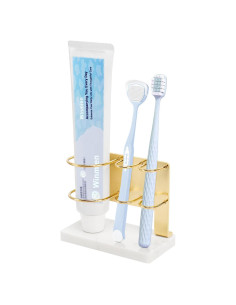 Soporte para Cepillos de Dientes Winmien Oro con Base de Mármol